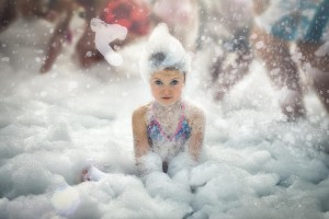 Her first foam party